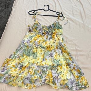 Floral Yellow and Green Dress